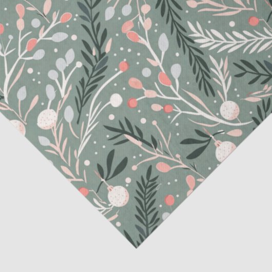 Christmas Holly Pattern Tissuepapier (Detail)