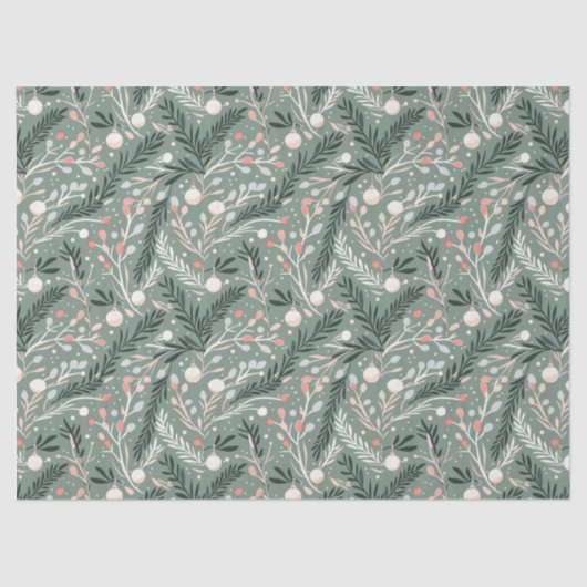 Christmas Holly Pattern Tissuepapier (Voorkant)