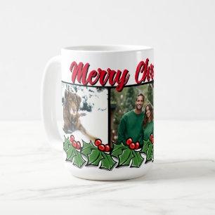 Christmas Holly personaliseren 3 foto Koffiemok