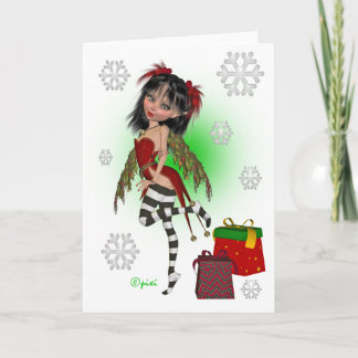 Christmas Holly Pixi Wenskaart Feestdagen Kaart
