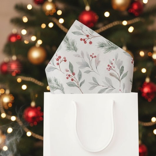 Christmas Holly Tissue Paper-Elegant Holiday Tissuepapier