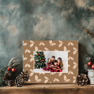 Christmas Holly Wooden Gegraveerde Lijstjes
