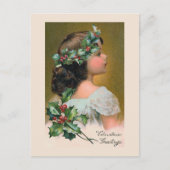 "Christmas Holly Wreath" Greeting Card Feestdagenkaart (Voorkant)
