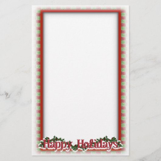 Christmas Holly Wreath Holiday Schrijven Briefpapier (Voorkant)