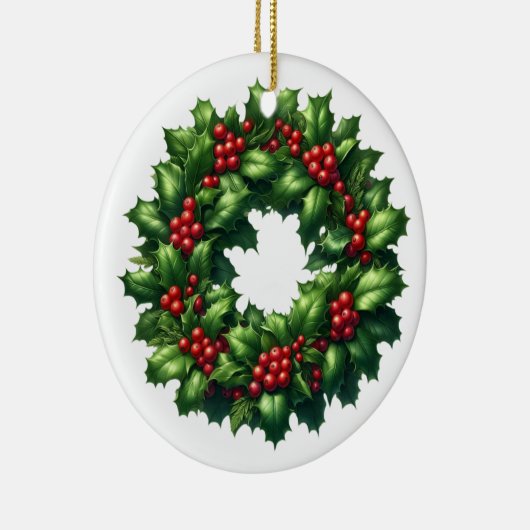 Christmas Holly Wreath Ornament (Rechts)