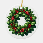 Christmas Holly Wreath Ornament (Voorkant)