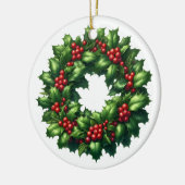 Christmas Holly Wreath Ornament (Links)
