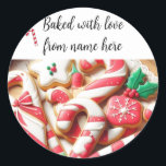 Christmas Home Gebakken koekjes Pakket Sticker<br><div class="desc">Maak uw zelfgemaakte vakantie cadeau pakketten klaar met deze levendige cookie labels. Ze laten suikerkoekjes zien in de vorm van snoeprieten en hulst- en sneeuwvlokvormige design gekleed in koninklijke ijsblokjes. Personaliseer ze door jouw namen toe te voegen.</div>