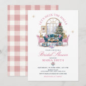 Christmas Home Let's Deck the Halls Vrijgezellenfe Kaart (Voorkant / Achterkant)