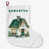Christmas Home with Lights Kids Stocking Grote Kerstsok (Voorkant)