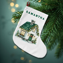 Christmas Home with Lights Kids Stocking Grote Kerstsok