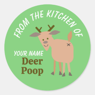 Christmas Homemade Food Gifts Funny Deer Poop Ronde Sticker