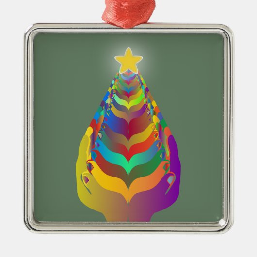 Christmas Hope and Togetherness Metalen Ornament (Voorkant)