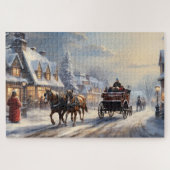 Christmas Horse-Drawn Carriage Street Legpuzzel (Horizontaal)
