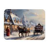 Christmas Horse-Drawn Carriage Street Magneet (Horizontaal)