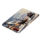 Christmas Horse-Drawn Carriage Street Magneet (Linkerzijde)