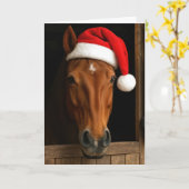 Christmas Horse In Stable Window Kaart (Gele Bloem)