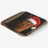 Christmas Horse In Stable Window Papieren Bordje (Gebogen)