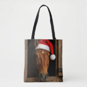 Christmas Horse In Stable Window Tote Bag (Voorkant)