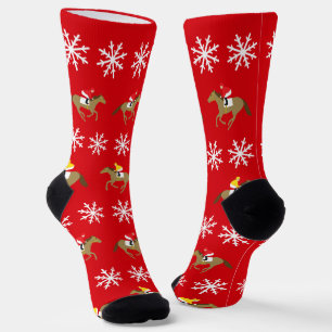 Christmas Horse Racing Red Sokken