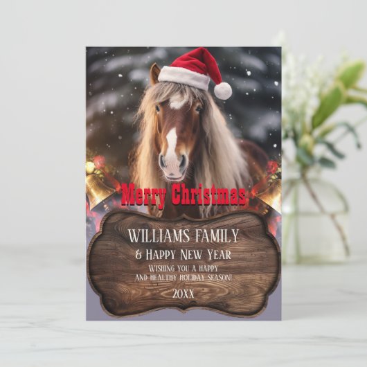 Christmas Horse Ranch Kaart (Staand voorkant)