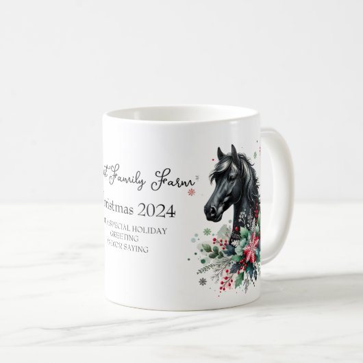 Christmas Horse Winter Equestrain Koffiemok (Voorkant rechts)