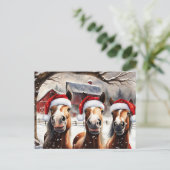 Christmas Horses Cute and Fun Holidays Briefkaart (Staand voorkant)