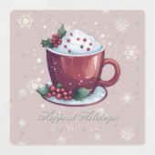 Christmas Hot Chocolate | Blush Pink Baking Labels (Design 1)