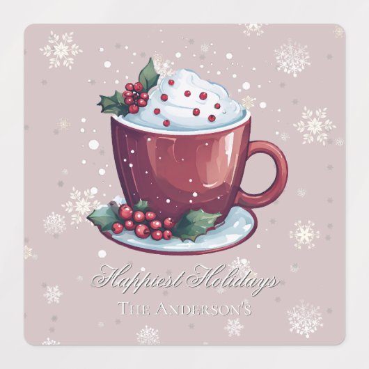 Christmas Hot Chocolate | Blush Pink Baking Labels (Design 1)