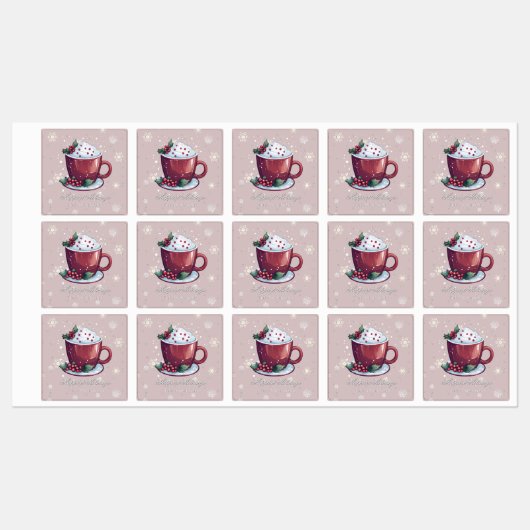 Christmas Hot Chocolate | Blush Pink Baking Labels (Vel)