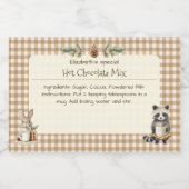 Christmas Hot Chocolate Mix Kleine Dieren Gingham Voedselcontainer Etiket (Enkel label)