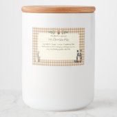 Christmas Hot Chocolate Mix Kleine Dieren Gingham Voedselcontainer Etiket (Voorkant)