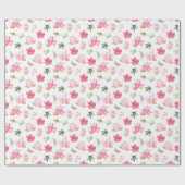 Christmas Hot Cocoa and Pink Poinsettias Cadeaupapier (Vlak)