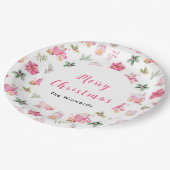 Christmas Hot Cocoa and Pink Poinsettias Papieren Bordje (Gekanteld)