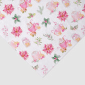 Christmas Hot Cocoa and Pink Poinsettias Tissuepapier (Detail)