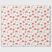 Christmas Hot Cocoa and Red Poinsettias Cadeaupapier (Vlak)
