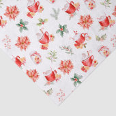 Christmas Hot Cocoa and Red Poinsettias Tissuepapier (Detail)