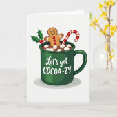 Christmas Hot Cocoa Gingerbread Candy Cane Card Kaart (Gele Bloem)