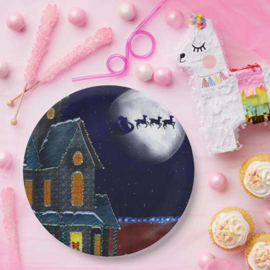 Christmas House Holiday Folk Art BULK BORDEN Papieren Bordje (Feest)