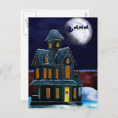 Christmas House Holiday Folk Art GIFT Kaart (Voorkant / Achterkant)