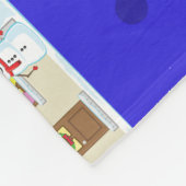 Christmas House Pattern - Blue Background  Fleece Deken (Hoek)
