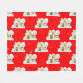 Christmas House Pattern Fleece Deken (Voorkant (Horizontaal))