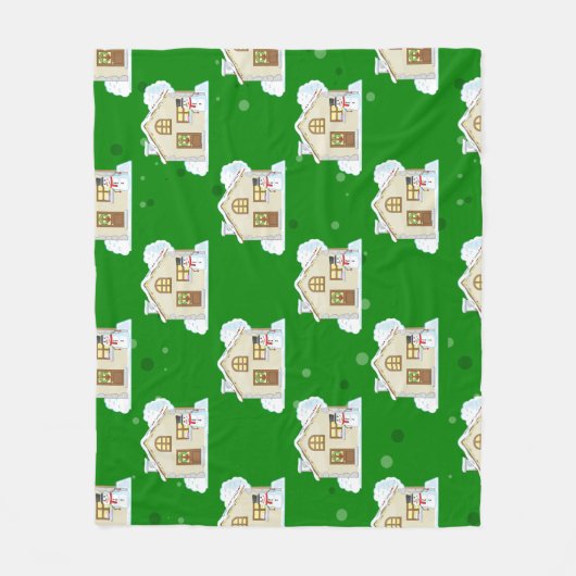 Christmas House Pattern  Fleece Deken (Voorkant)