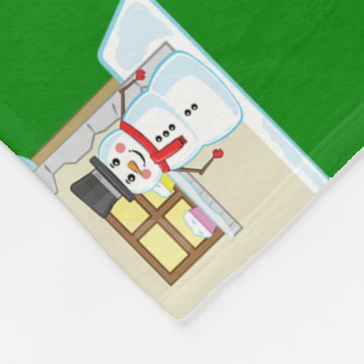 Christmas House Pattern Fleece Deken (Hoek)