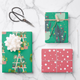 Christmas House Plant Inpakpapier Vel