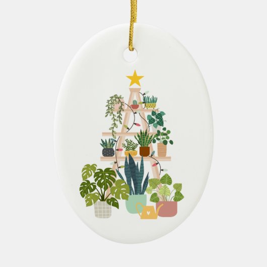 Christmas House Plant Keramisch Ornament (Voorkant)