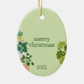 Christmas House Plant Keramisch Ornament (Achterkant)