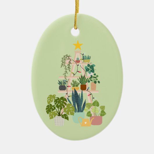 Christmas House Plant Keramisch Ornament (Voorkant)