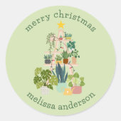 Christmas House Plant Ronde Sticker (Voorkant)