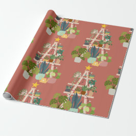Christmas House Plant Wrapping Paper Cadeaupapier
